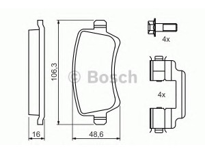 BOSCH 0 986 494 213 stabdžių trinkelių rinkinys, diskinis stabdys 
 Techninės priežiūros dalys -> Papildomas remontas
1566233, ME6G9J 2M008-FA, LR043714