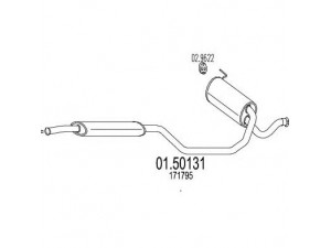 MTS 01.50131 vidurinis duslintuvas 
 Išmetimo sistema -> Duslintuvas
171795