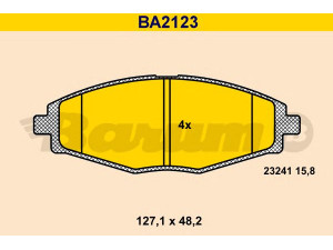 BARUM BA2123 stabdžių trinkelių rinkinys, diskinis stabdys 
 Techninės priežiūros dalys -> Papildomas remontas
96316582, 96273708, 96281945, 96316582