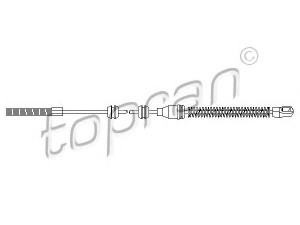 TOPRAN 200 873 trosas, stovėjimo stabdys 
 Stabdžių sistema -> Valdymo svirtys/trosai
05 22 597, 05 22 601, 5 22 597