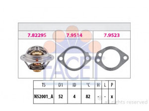 FACET 7.8229 termostatas, aušinimo skystis 
 Aušinimo sistema -> Termostatas/tarpiklis -> Thermostat
MD-005371, MD-972905, MD-972908