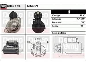 DELCO REMY DRS3478 starteris 
 Elektros įranga -> Starterio sistema -> Starteris
23300-1F715, 23300-94851, 23300-99B15