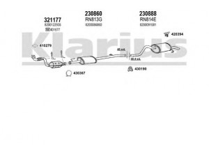 KLARIUS 720849E išmetimo sistema 
 Išmetimo sistema -> Išmetimo sistema, visa