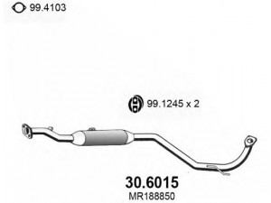 ASSO 30.6015 vidurinis duslintuvas 
 Išmetimo sistema -> Duslintuvas
MB687119, MR188846, MR188850, XR188850