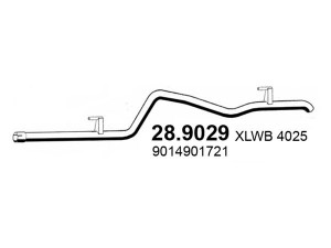 ASSO 28.9029 išleidimo kolektorius 
 Išmetimo sistema -> Išmetimo vamzdžiai
2D0253681F, 9014901721, JZW253681C