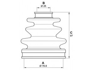OPEN PARTS SJK7070.00 gofruotoji membrana, kardaninis velenas 
 Ratų pavara -> Gofruotoji membrana
0443832011, 443832011