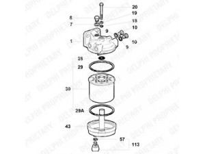 DELPHI 5838B050 kuro filtras
C5NE9155A, C5NE9155L, C7NN91559
