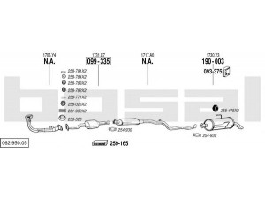 BOSAL 062.950.05 išmetimo sistema 
 Išmetimo sistema -> Išmetimo sistema, visa