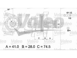 VALEO 437115 kintamosios srovės generatorius 
 Elektros įranga -> Kint. sr. generatorius/dalys -> Kintamosios srovės generatorius
12 31 1 432 979, 12 31 1 432 980