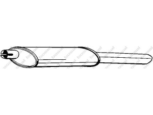 BOSAL 185-281 galinis duslintuvas 
 Išmetimo sistema -> Duslintuvas
58 52 979, 8 52 098, 90499256