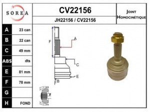 EAI CV22156K jungčių komplektas, kardaninis velenas 
 Ratų pavara -> Sujungimai/komplektas