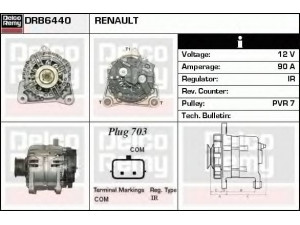 DELCO REMY DRB6440 kintamosios srovės generatorius 
 Elektros įranga -> Kint. sr. generatorius/dalys -> Kintamosios srovės generatorius
8200429898, 8200634135, 8200654541