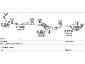 MTS C280720008222 išmetimo sistema 
 Išmetimo sistema -> Išmetimo sistema, visa