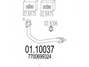 MTS 01.10037 išleidimo kolektorius 
 Išmetimo sistema -> Išmetimo vamzdžiai
7700699324