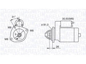 MAGNETI MARELLI 063522230130 starteris 
 Elektros įranga -> Starterio sistema -> Starteris
1329201080, 1349920080, 1516685R