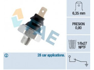 FAE 11290 alyvos slėgio jungiklis 
 Variklis -> Variklio elektra
78200048-0, 997245