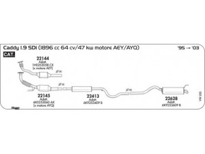 SIGAM VW205 išmetimo sistema 
 Išmetimo sistema -> Išmetimo sistema, visa