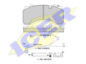 ICER 151430-124 stabdžių trinkelių rinkinys, diskinis stabdys 
 Techninės priežiūros dalys -> Papildomas remontas
144 0504