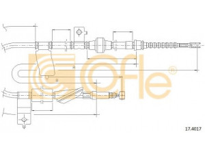 COFLE 17.4017 trosas, stovėjimo stabdys 
 Stabdžių sistema -> Valdymo svirtys/trosai
47510SR3931, 47510SR3933