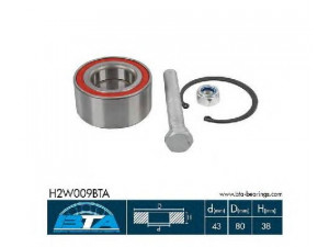 BTA H2W009BTA rato guolio komplektas 
 Ašies montavimas/vairavimo mechanizmas/ratai -> Rato stebulė/montavimas -> Rato guolis
7M0 598 625, 7M3 598 625, 7M0 598 625