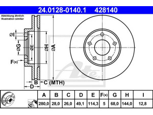 ATE 24.0128-0140.1 stabdžių diskas 
 Dviratė transporto priemonės -> Stabdžių sistema -> Stabdžių diskai / priedai
40206-3Y502, 40206-3Y503, 40206-4U101