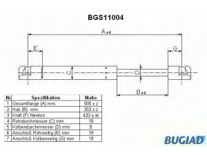 BUGIAD BGS11004 dujinė spyruoklė, bagažinė 
 Priedai -> Bagažinė/pakrovimo skyrius
1349309, 4M51N406A10AB