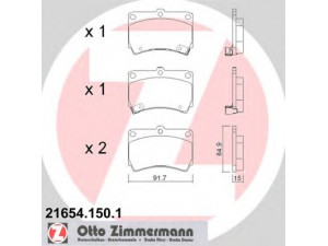 ZIMMERMANN 21654.150.1 stabdžių trinkelių rinkinys, diskinis stabdys 
 Techninės priežiūros dalys -> Papildomas remontas
B4Y63323Z, B4Y63323ZA, B5Y63323Z