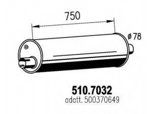 ASSO 510.7032 vidurinis / galinis duslintuvas 
 Išmetimo sistema -> Duslintuvas
500370649