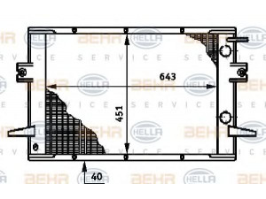HELLA 8MK 376 720-631 radiatorius, variklio aušinimas 
 Aušinimo sistema -> Radiatorius/alyvos aušintuvas -> Radiatorius/dalys
9380 2646, 9380 6623, 9380 7445