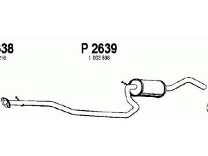 FENNO P2639 vidurinis duslintuvas 
 Išmetimo sistema -> Duslintuvas
1003536, 1054588, 1114368, 1E03-40-300A