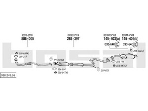 BOSAL 058.249.66 išmetimo sistema 
 Išmetimo sistema -> Išmetimo sistema, visa