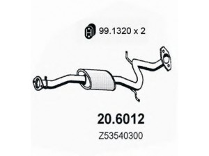 ASSO 20.6012 vidurinis duslintuvas 
 Išmetimo sistema -> Duslintuvas
Z50940300, Z50940300B, Z50940300C