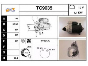 SNRA TC9035 starteris 
 Elektros įranga -> Starterio sistema -> Starteris