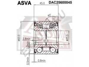 ASVA DAC25600045 rato guolis 
 Ašies montavimas/vairavimo mechanizmas/ratai -> Rato stebulė/montavimas -> Rato guolis
3748.83, 3748.83, 3748.83