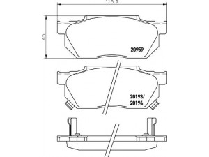 HELLA PAGID 8DB 355 005-641 stabdžių trinkelių rinkinys, diskinis stabdys 
 Techninės priežiūros dalys -> Papildomas remontas
064A5SB0670, 45022S50000, 45022SA5000