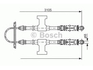 BOSCH 1 987 477 388 trosas, stovėjimo stabdys 
 Stabdžių sistema -> Valdymo svirtys/trosai
82416097, 82416097, 82416097