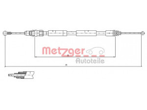 METZGER 11.6808 trosas, stovėjimo stabdys 
 Stabdžių sistema -> Valdymo svirtys/trosai
4414822, 7700 312 836, 8200 263 821