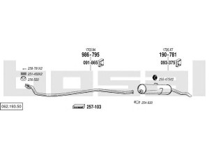 BOSAL 062.193.50 išmetimo sistema 
 Išmetimo sistema -> Išmetimo sistema, visa