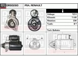 DELCO REMY DRS0260 starteris 
 Elektros įranga -> Starterio sistema -> Starteris
310409, 7701351395, 7701499474