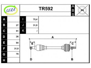 SERA TR592 kardaninis velenas 
 Ratų pavara -> Kardaninis velenas
8200687739