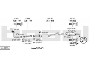 BOSAL 060.082.54 išmetimo sistema 
 Išmetimo sistema -> Išmetimo sistema, visa