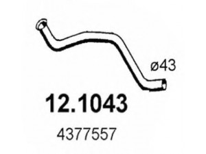 ASSO 12.1043 išleidimo kolektorius 
 Išmetimo sistema -> Išmetimo vamzdžiai
4377557, 7700741471