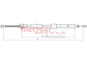 METZGER 10.4562 trosas, stovėjimo stabdys 
 Stabdžių sistema -> Valdymo svirtys/trosai
4745.K5, 9628846980, 4745.K5