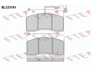 FTE BL2237A1 stabdžių trinkelių rinkinys, diskinis stabdys 
 Techninės priežiūros dalys -> Papildomas remontas
425 357 73, 425 357 75, 425 363 00