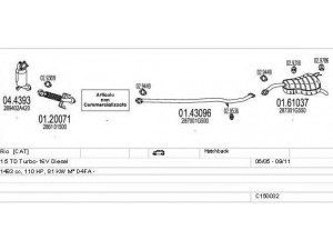 MTS C150032014423 išmetimo sistema 
 Išmetimo sistema -> Išmetimo sistema, visa