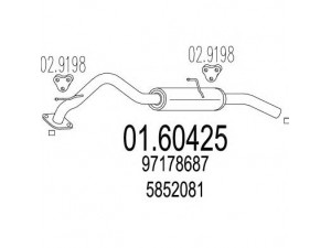 MTS 01.60425 galinis duslintuvas 
 Išmetimo sistema -> Duslintuvas
5852081, 97178687