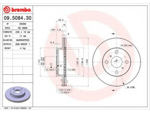BREMBO 09.5084.30 stabdžių diskas 
 Dviratė transporto priemonės -> Stabdžių sistema -> Stabdžių diskai / priedai
4351212330, 4351212340