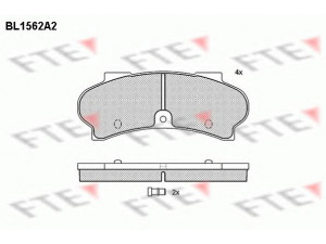 FTE BL1562A2 stabdžių trinkelių rinkinys, diskinis stabdys 
 Techninės priežiūros dalys -> Papildomas remontas
424574, 425012, 425019, 425085