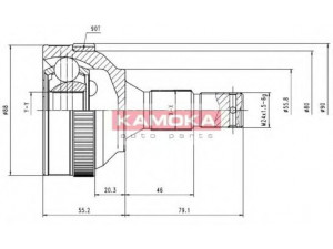 KAMOKA 6480 jungčių komplektas, kardaninis velenas 
 Ratų pavara -> Sujungimai/komplektas
95643689
