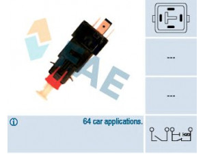 FAE 24519 stabdžių žibinto jungiklis 
 Stabdžių sistema -> Stabdžių žibinto jungiklis
6240233, 6240289, 37740-86G10-000